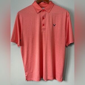 Callaway Men's Coral Striped Polo Shirt